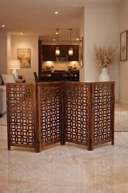 Hand-Carved Mango Wood Boho Privacy Screen (3-Panel)